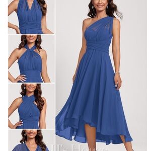JJs House One-Shoulder Blue Dress